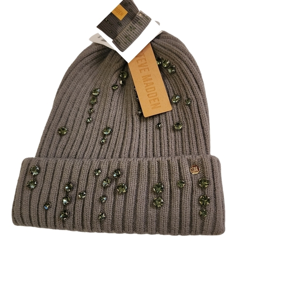 Steve Madden Beanie Rhinestones Jeweled Hat Cap NWT - Picture 1 of 3